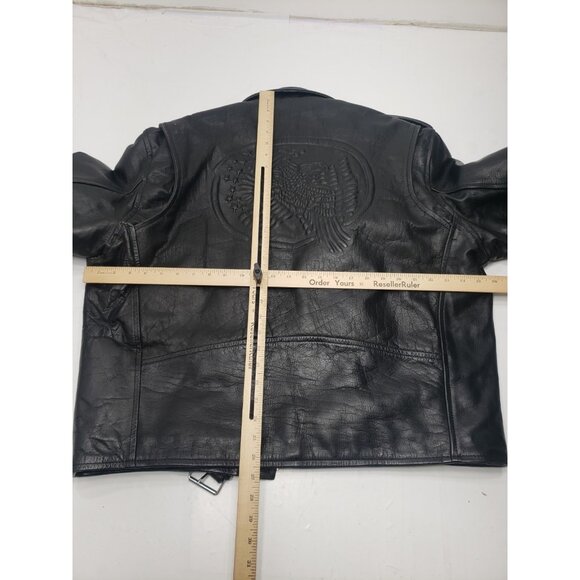 Top Gear #1 Racing By 4 Star Leather Motorcycle Jacket Size 46 Made In Pakistan - Picture 15 of 15